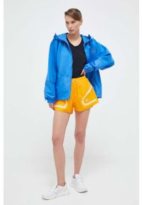 Adidas by Stella McCartney - adidas by Stella McCartney kurtka sportowa kolor niebieski przejściowa oversize. Kolor: niebieski. Materiał: materiał. Styl: sportowy #5