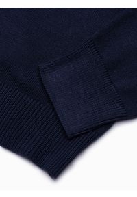 Ombre Clothing - Sweter męski z haftem - granatowy V22 E191 - XXL. Kolor: niebieski. Materiał: materiał, nylon, dzianina, wiskoza. Wzór: haft. Styl: klasyczny, elegancki #6