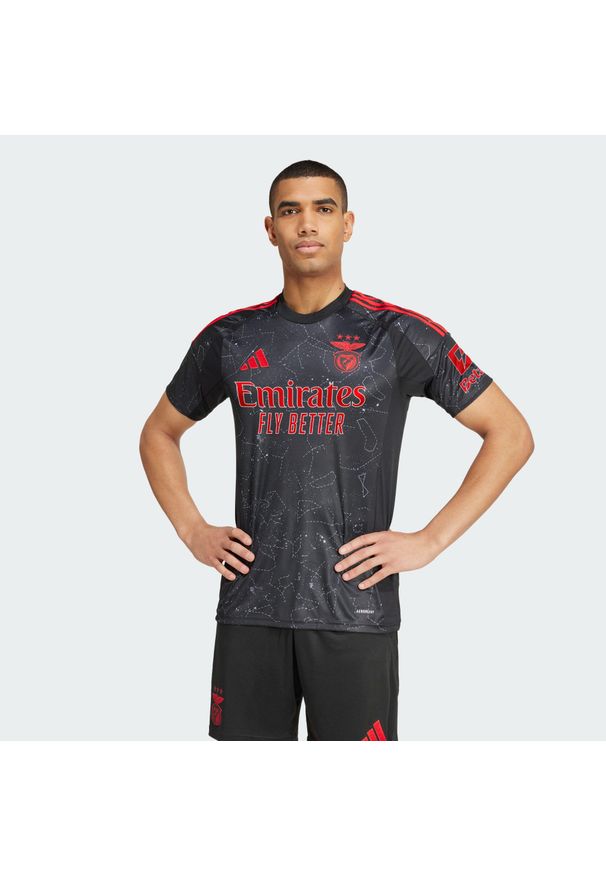 Adidas - Koszulka Benfica 24/25 Away. Kolor: czarny. Materiał: materiał. Sport: piłka nożna