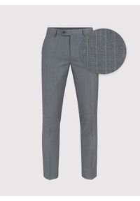 Pako Lorente - PAKO LORENTE – Szare spodnie garniturowe w prążek. Kolor: szary. Materiał: poliester, wiskoza. Wzór: prążki. Styl: elegancki #7