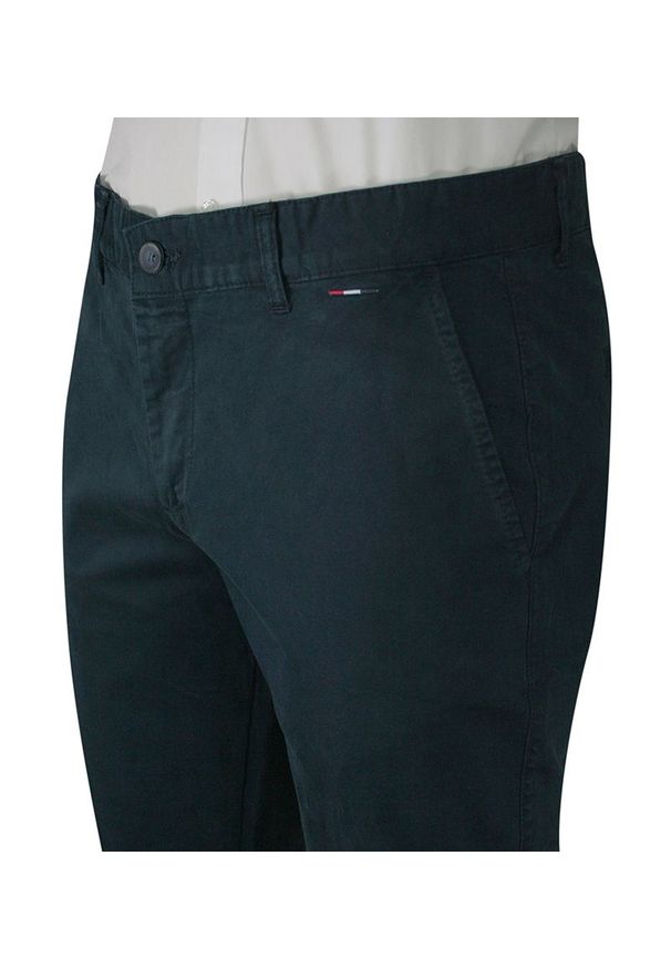 Rigon - Spodnie Granatowe Casualowe, Męskie, Zwężane, Bawełniane -RIGON. Okazja: na co dzień. Kolor: niebieski. Materiał: bawełna, lycra. Styl: casual