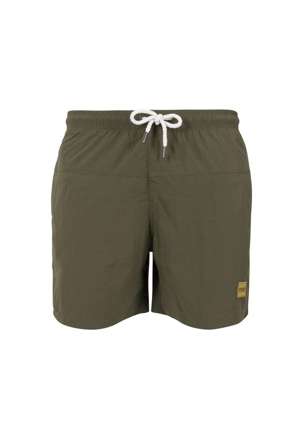 Urban Classics - Męskie Szorty Kąpielowe Block. Kolor: zielony. Styl: sportowy