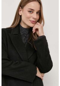 Silvian Heach płaszcz damski kolor czarny przejściowy oversize. Kolor: czarny. Styl: klasyczny #5
