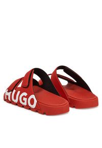 Hugo - HUGO Klapki Evander 50542042 Czerwony. Kolor: czerwony. Materiał: skóra