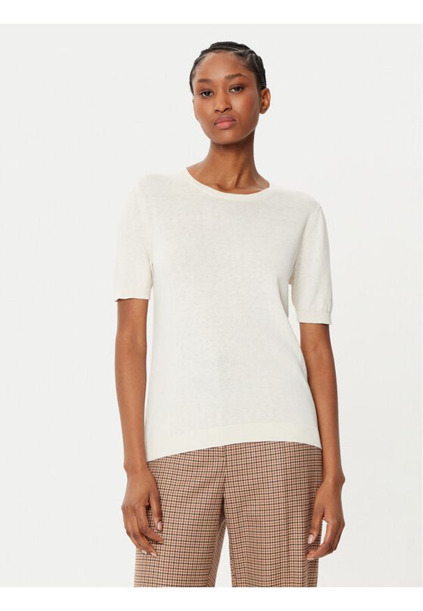 Weekend Max Mara Sweter Zibetto 2515361041 Écru Regular Fit. Materiał: bawełna