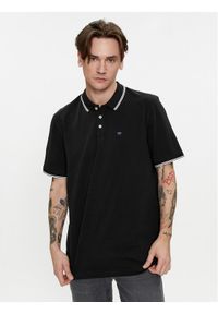 Wrangler Polo 112350404 Czarny Regular Fit. Typ kołnierza: polo. Kolor: czarny. Materiał: bawełna