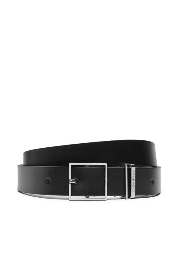 Calvin Klein Pasek Damski Branded Loop Square Belt 2.5 K60K612866 Czarny. Kolor: czarny. Materiał: skóra