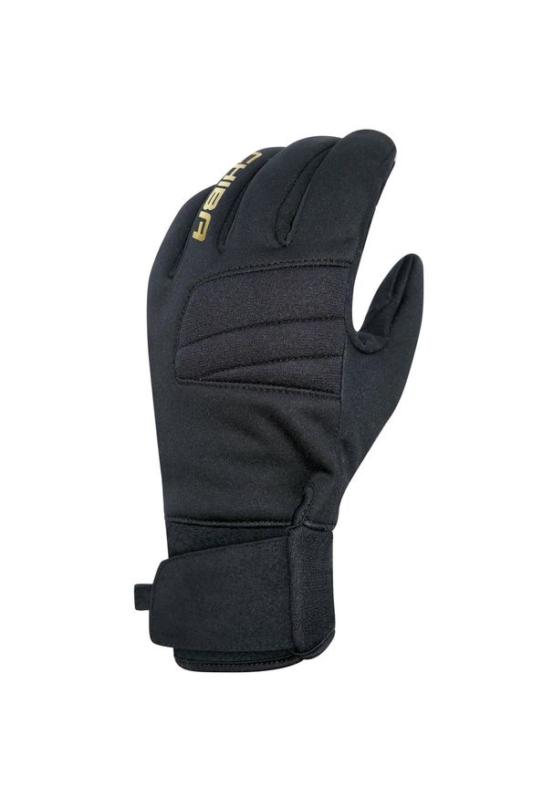CHIBA - Rowerowe ocieplane zimowe rękawiczki CLASSIC, czarne. Kolor: wielokolorowy, pomarańczowy, czarny, żółty. Sezon: zima