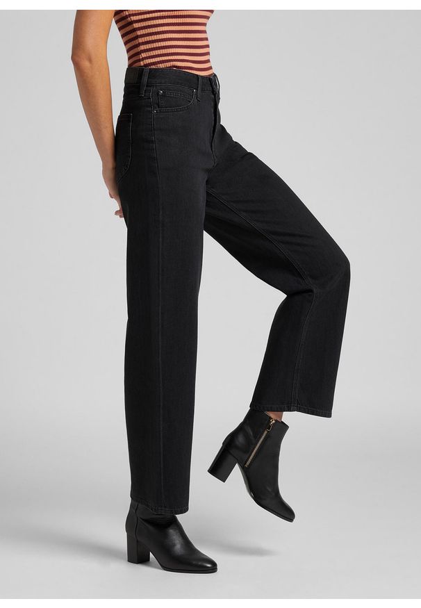 Lee - DAMSKIE SPODNIE JEANSOWE LEE WIDE LEG BLACK DUNS L30SNECY 112106657