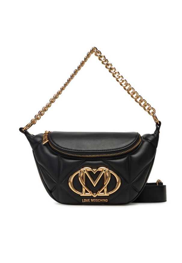 Love Moschino - LOVE MOSCHINO Saszetka nerka JC4187PP0NLC0000 Czarny. Kolor: czarny. Materiał: skóra