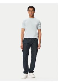 Karl Lagerfeld - KARL LAGERFELD T-Shirt 755781 563235 Niebieski jasny Regular Fit. Typ kołnierza: dekolt w karo. Kolor: niebieski. Materiał: bawełna #3