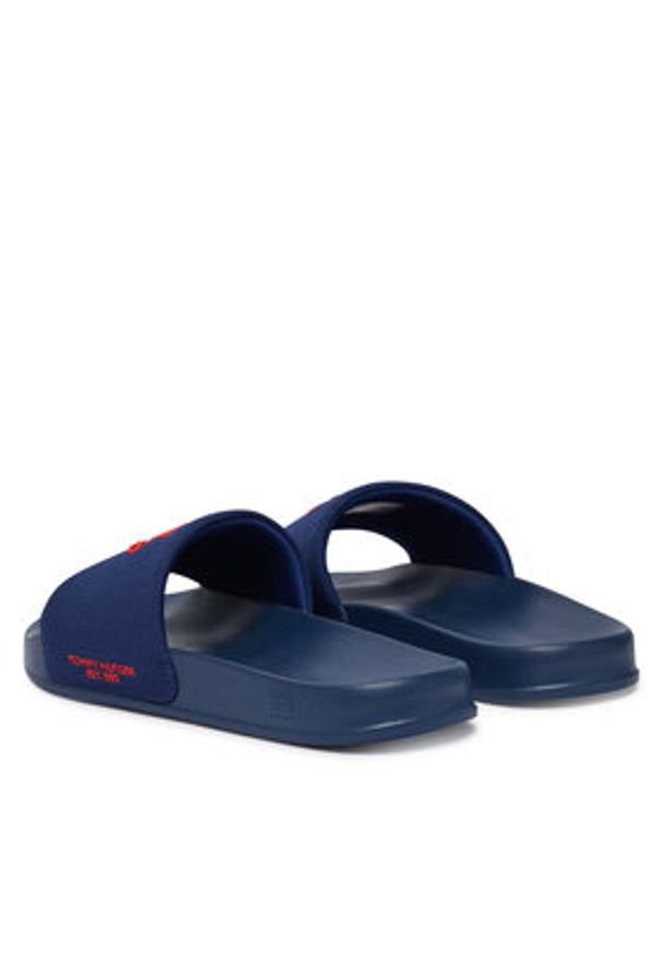 TOMMY HILFIGER - Tommy Hilfiger Klapki Logo Embroidery Canvas FM0FM05858 Granatowy. Kolor: niebieski. Materiał: materiał