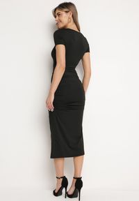 Born2be - Czarna Sukienka Oreitheis. Kolor: czarny. Długość rękawa: krótki rękaw. Wzór: aplikacja, jednolity, gładki. Typ sukienki: sportowe. Styl: elegancki, sportowy. Długość: mini #6