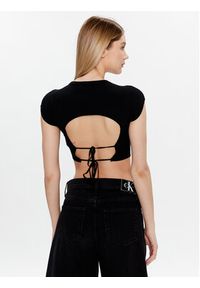 Calvin Klein Jeans Bluzka J20J220709 Czarny Slim Fit. Kolor: czarny. Materiał: lyocell #3