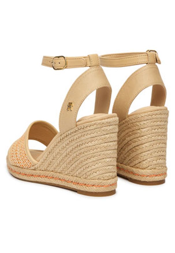 TOMMY HILFIGER - Tommy Hilfiger Espadryle High Wedge Espad FW0FW09471 Beżowy jasny. Kolor: beżowy. Materiał: syntetyk