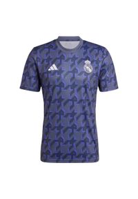 Adidas - Koszulka Real Madrid Pre-Match. Kolor: niebieski. Materiał: materiał