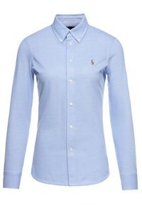 Polo Ralph Lauren Koszula 211664427001 Błękitny Slim Fit. Typ kołnierza: polo. Kolor: niebieski. Materiał: bawełna