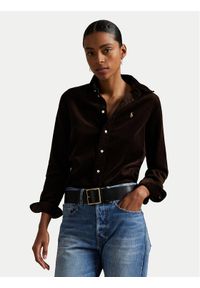 Polo Ralph Lauren Koszula 211971526002 Brązowy Slim Fit. Typ kołnierza: polo. Kolor: brązowy. Materiał: sztruks, bawełna #1