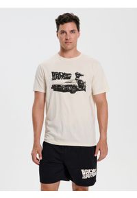 Sinsay - Bawełniana piżama z nadrukiem na plecach Back to the Future - wielobarwny. Materiał: bawełna. Wzór: nadruk #1