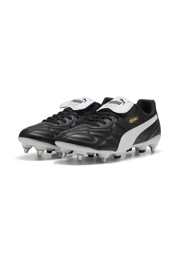 Puma - Buty piłkarskie unisex KING TOP MxSG PUMA Black White Gold. Kolor: czarny, biały, wielokolorowy. Sport: piłka nożna