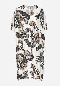 Born2be - Ciemnozielona Sukienka z Lnem i Wiskozą Ozdobiona Cyrkoniami Sadelune. Okazja: na co dzień. Typ kołnierza: dekolt w serek. Kolor: zielony. Materiał: wiskoza, len. Wzór: aplikacja. Styl: casual, elegancki, klasyczny #7