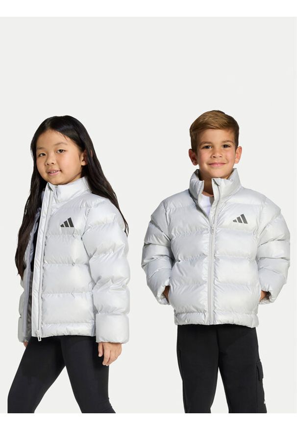 Adidas - adidas Kurtka zimowa JW2474 Srebrny Regular Fit. Kolor: srebrny. Materiał: syntetyk. Sezon: zima