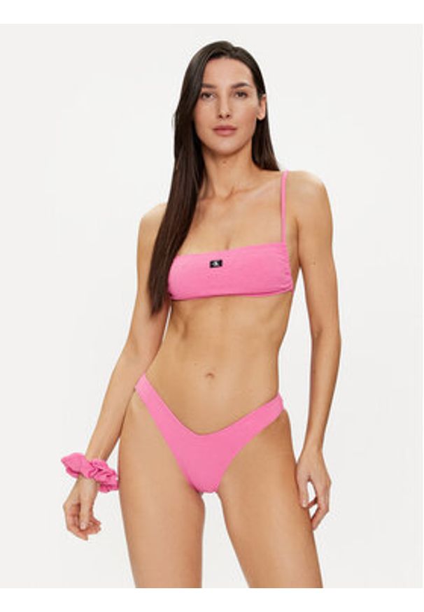Calvin Klein Swimwear Dół od bikini KW0KW02399 Różowy. Kolor: różowy. Materiał: syntetyk