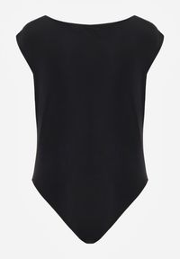 Renee - Czarne Body o Asymetrycznym Kroju z Marszczeniem Asintlia. Okazja: na co dzień, do pracy. Kolor: czarny. Styl: casual, elegancki #4