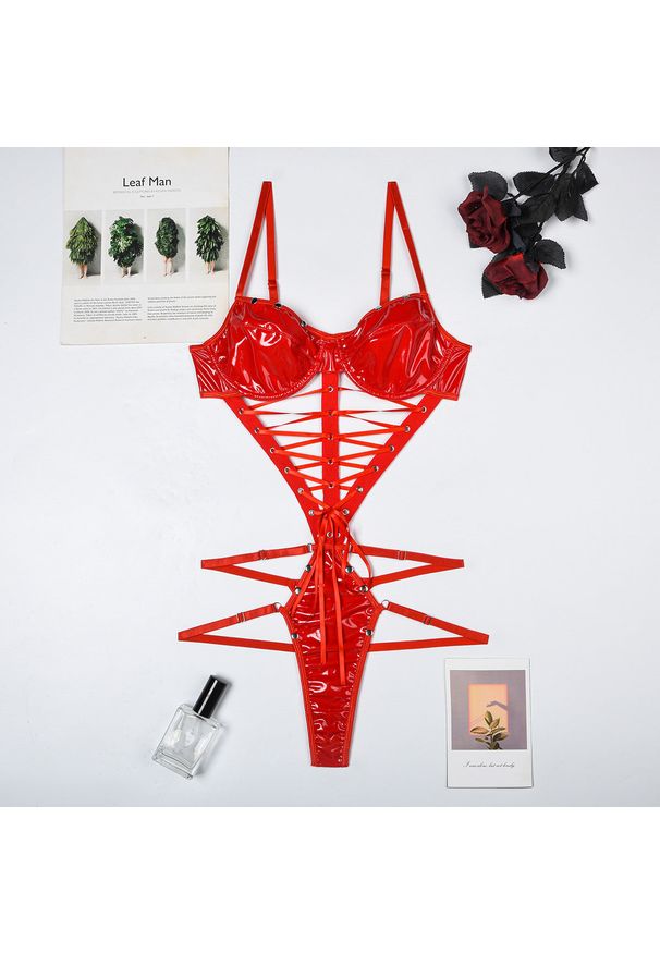 Intica - Body z paseczkami na specjalne okazje Josepha. Kolor: czerwony. Materiał: materiał