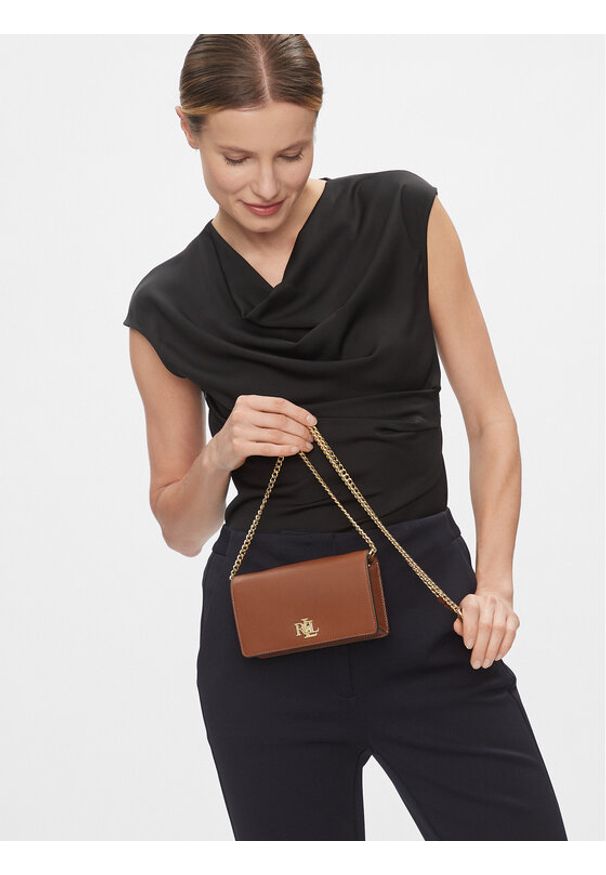 Lauren Ralph Lauren Torebka 432915377002 Brązowy. Kolor: brązowy. Materiał: skórzane