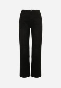 Born2be - Czarne Jeansy z Szeroką Nogawką i Wysokim Stanem Ocieplane Polarem Mevellania. Okazja: na spacer, do pracy, na spotkanie biznesowe. Stan: podwyższony. Kolor: czarny. Styl: elegancki, biznesowy #2