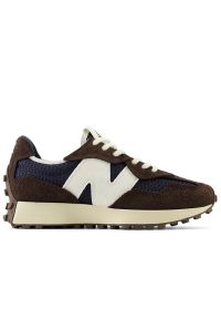Buty New Balance U327WVB - brązowe. Okazja: na co dzień. Zapięcie: sznurówki. Kolor: brązowy. Materiał: guma, skóra, prążkowany, zamsz, materiał. Szerokość cholewki: normalna