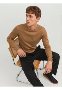 Jack & Jones - Jack&Jones Sweter 12137190 Brązowy Regular Fit. Kolor: brązowy. Materiał: bawełna #4