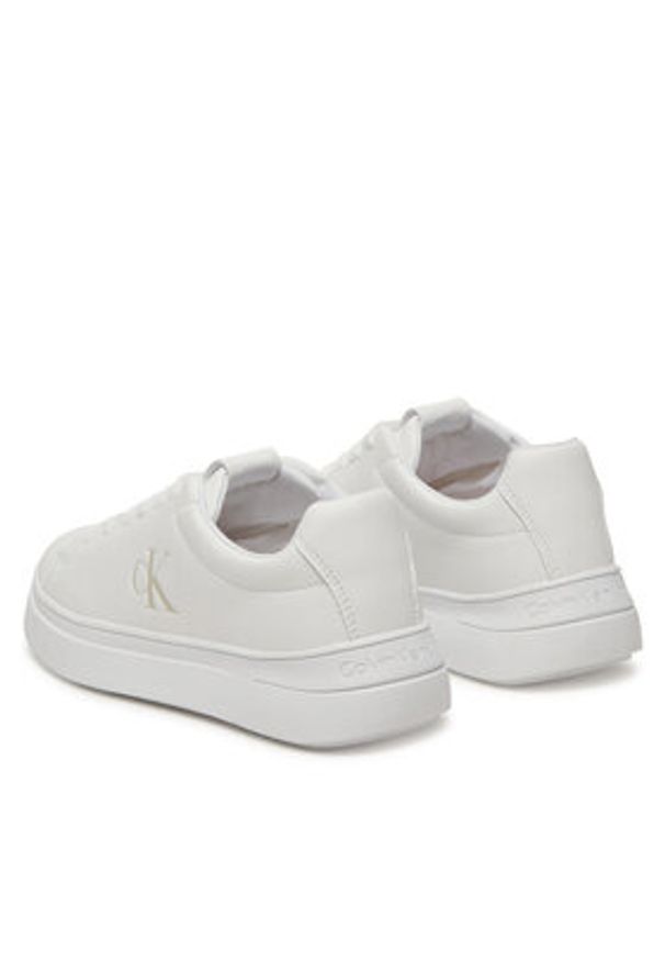 Calvin Klein Jeans Sneakersy V3X9-82097-1355100 Biały. Kolor: biały. Materiał: skóra