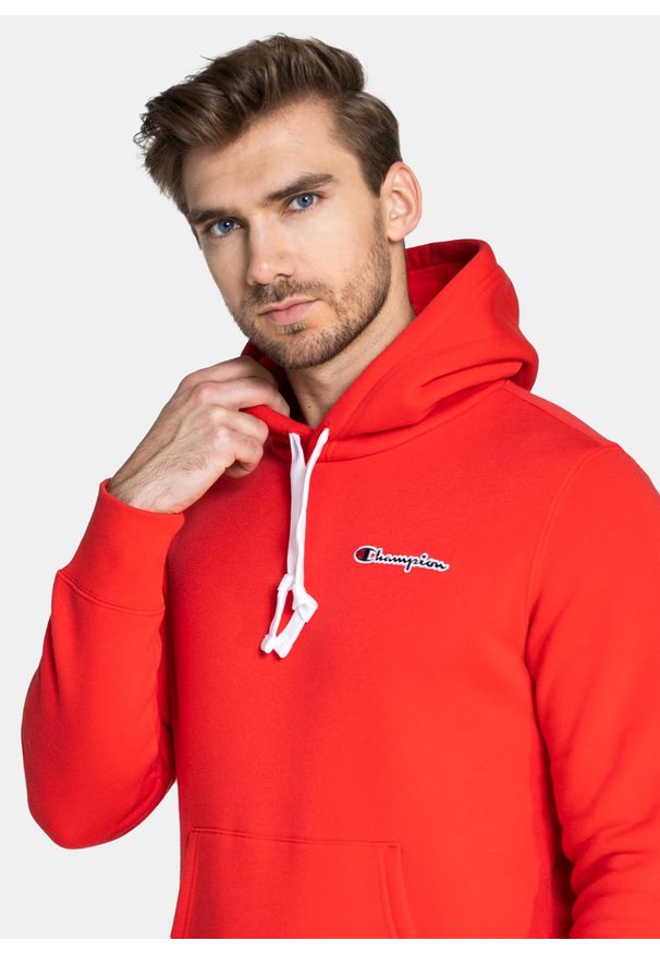 Bluza męska Champion Organic Cotton Blend Script Logo (216475-RS011). Kolor: czerwony. Materiał: materiał. Styl: elegancki, sportowy
