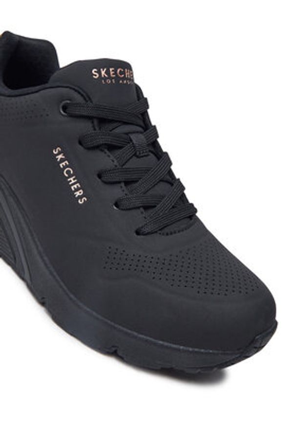 skechers - Skechers Sneakersy 177520/BBK Czarny. Kolor: czarny. Materiał: skóra