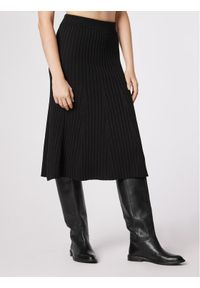 Simple Spódnica midi SDD504-01 Czarny Regular Fit. Kolor: czarny. Materiał: wiskoza #1