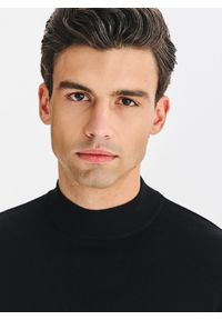 Pako Lorente - PAKO LORENTE – Czarny półgolf męski. Okazja: na co dzień. Kolor: szary, beżowy, czarny. Materiał: poliester, wiskoza. Sezon: jesień. Styl: casual #8