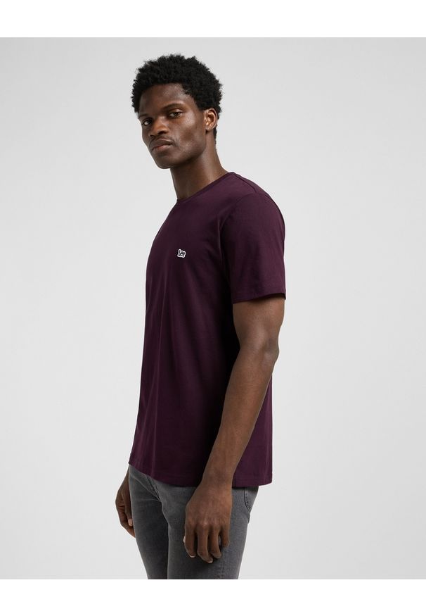 Lee - MESKA KOSZULKA LEE SS PATCH LOGO TEE DEEP WINE 112370738