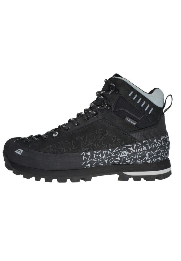 ALPINE PRO - Buty trekkingowe Alpine Pro Greve Vibram. Kolor: czarny. Materiał: skóra. Szerokość cholewki: normalna. Sport: turystyka piesza