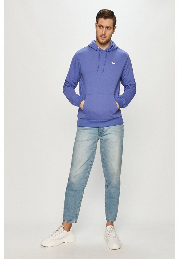 Fila - FILA - Bluza 688163. Okazja: na co dzień. Typ kołnierza: kaptur. Kolor: niebieski. Styl: casual