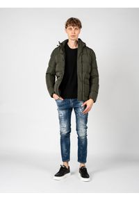 Geox Kurtka "Hilstone" | M2628C T2941 | Mężczyzna | Zielony. Okazja: na co dzień. Typ kołnierza: kaptur. Kolor: zielony. Materiał: poliester. Styl: elegancki, casual, sportowy