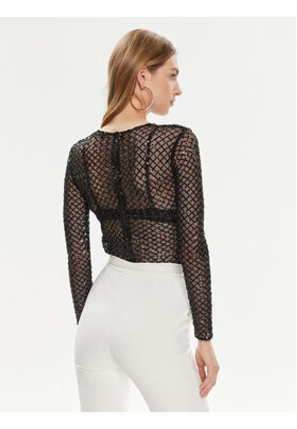 Elisabetta Franchi Body BO-014-42E2-6001 Czarny Slim Fit. Kolor: czarny. Materiał: syntetyk