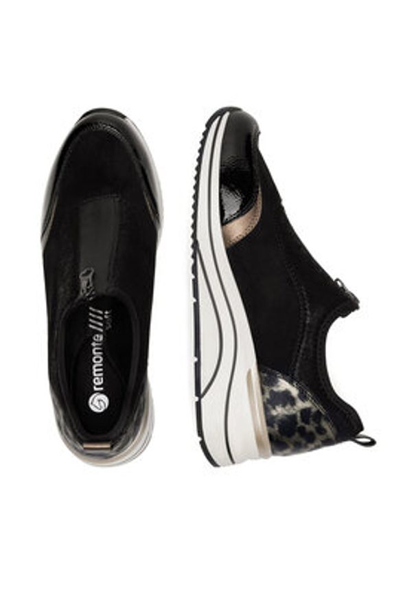 Remonte Sneakersy D0T08-02 Czarny. Kolor: czarny. Materiał: materiał