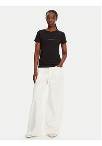 Calvin Klein Jeans T-Shirt Monologo J20J223563 Czarny Slim Fit. Kolor: czarny. Materiał: bawełna