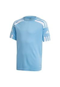 Adidas - Koszulka piłkarska dla dzieci adidas Squadra 21 Jersey. Kolor: biały, niebieski, wielokolorowy. Materiał: jersey. Sport: piłka nożna