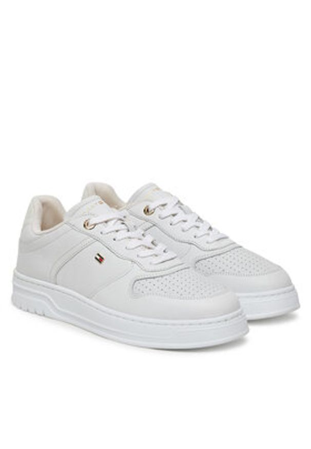 TOMMY HILFIGER - Tommy Hilfiger Sneakersy Sporty Cupsole FW0FW08795 Biały. Kolor: biały. Materiał: skóra