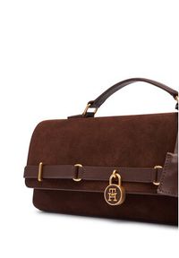 TOMMY HILFIGER - Tommy Hilfiger Torebka American Icon Clutch Suede AW0AW19515 Brązowy. Kolor: brązowy. Materiał: skórzane, zamszowe #4