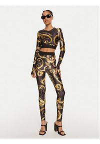 Versace Jeans Couture Legginsy 77HAC101 JS360 Czarny Slim Fit. Kolor: czarny. Materiał: syntetyk