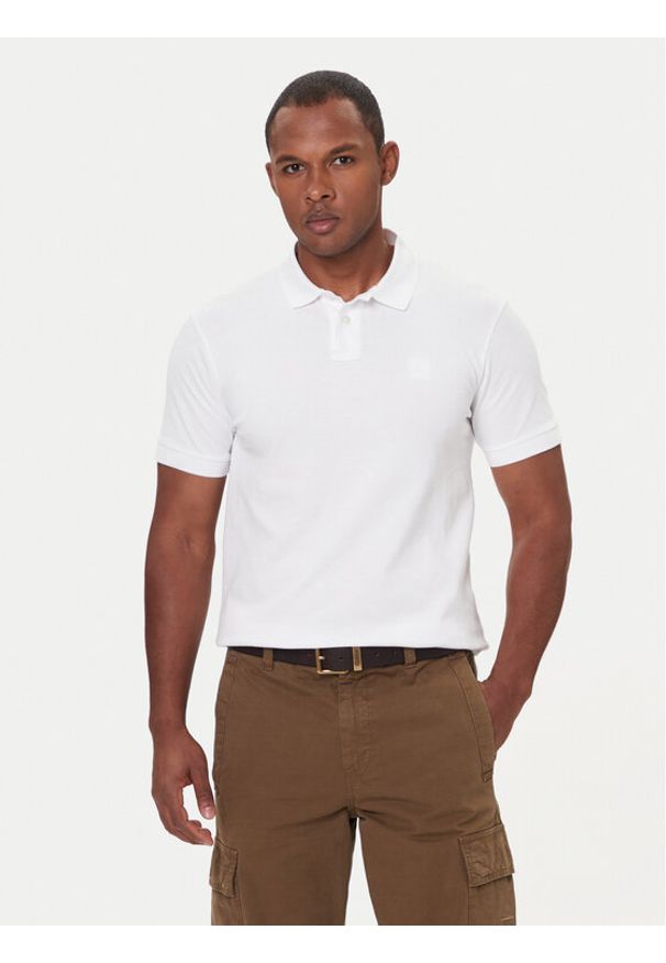 BOSS - Boss Polo Passenger 50507803 Biały Slim Fit. Typ kołnierza: polo. Kolor: biały. Materiał: bawełna